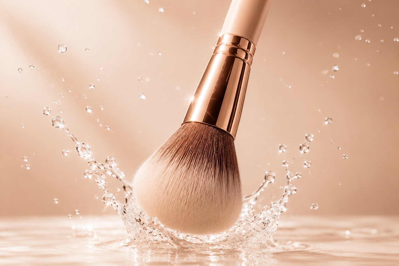 Luxury makeup brushes being deep cleaned